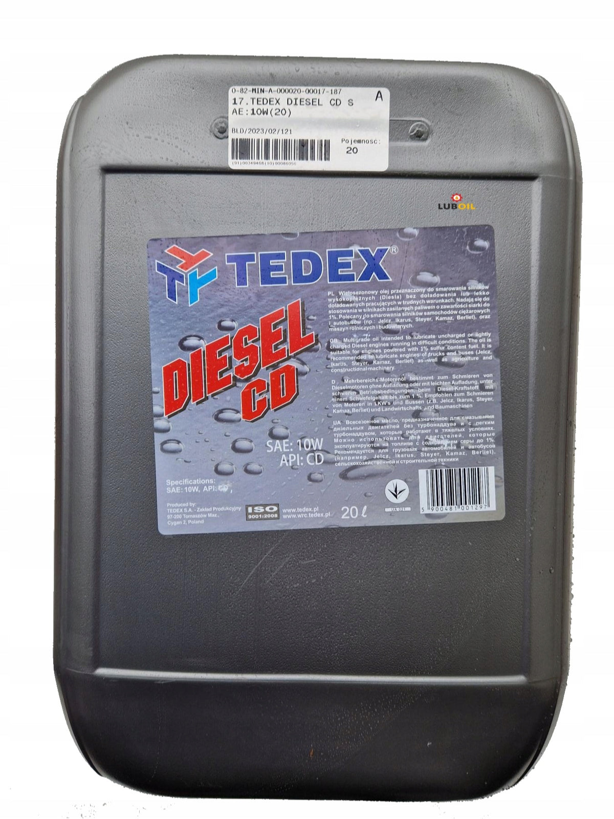 Engine Oil Tedex Diesel CD 10W 20L