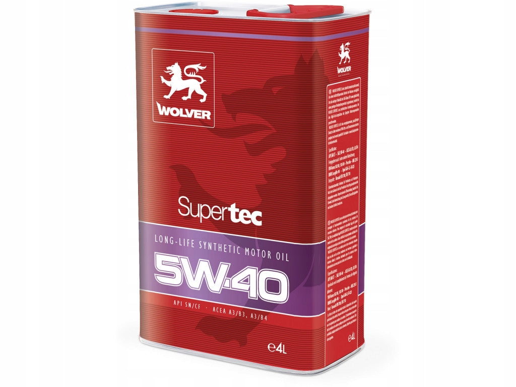 Engine Oil WOLVER Supertec 5w40 4L Made in Germany. 5W-40