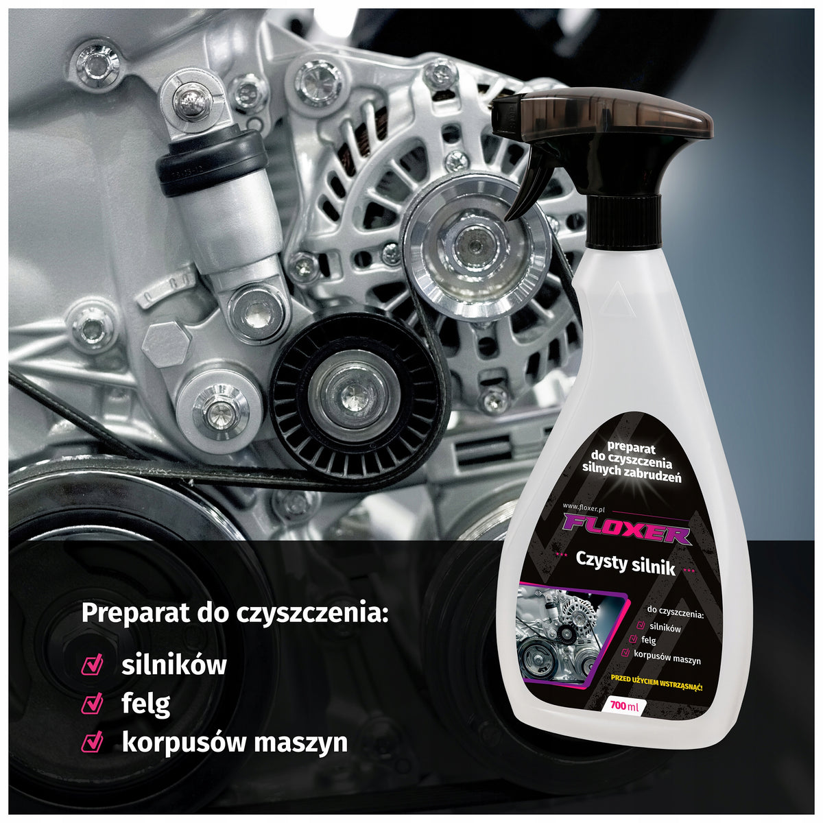 Engine Wash Spray FLOXER Clean Motor 700ml Cleaning Foam Manufacturer's catalog number Środek do mycia silnika