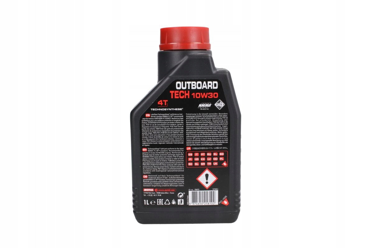Engine oil 4T MOTUL OUTBOARD TECH 10W30 1L For 4-stroke motorcycles