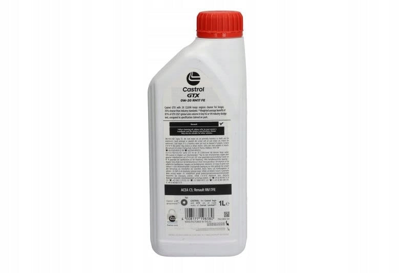 Engine oil CASTROL GTX 0W20 RN17FE 1L Packaging volume 1 l