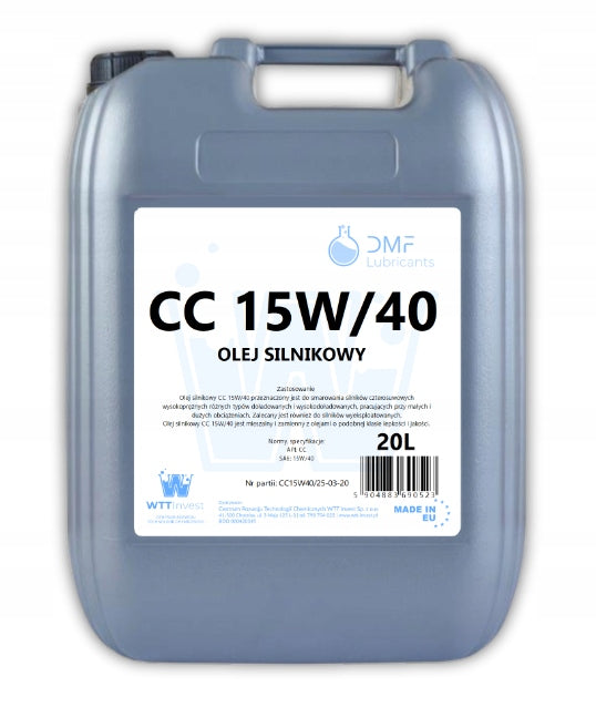 Engine oil CC 15W/40 / 20 L Packaging volume 20 l
