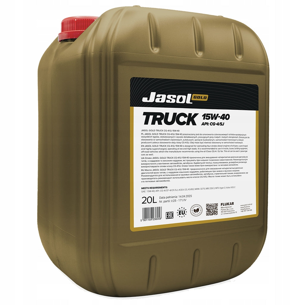 Engine oil JASOL GOLD JASOL GOLD TRUCK CG-4/SJ 15W/40 20L