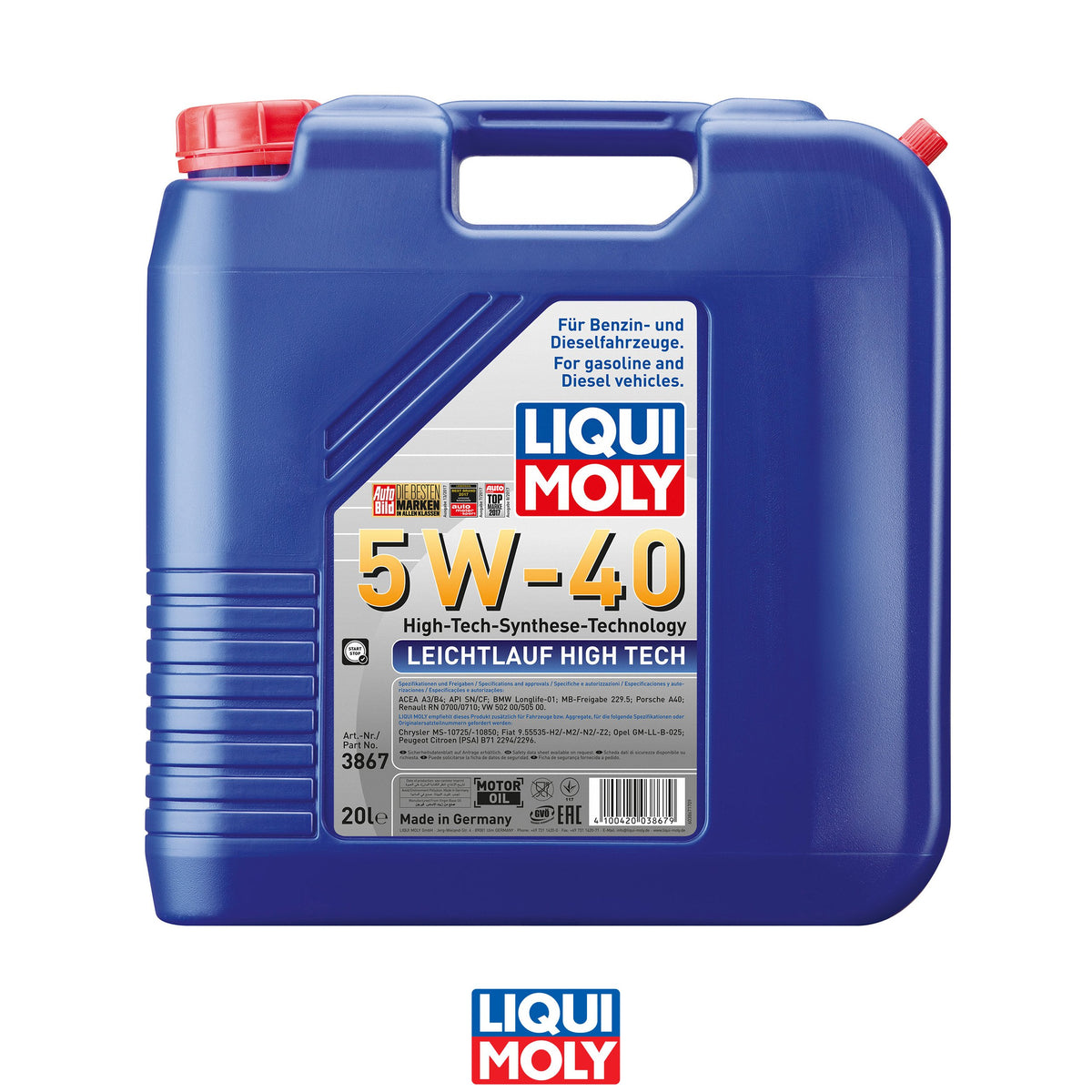 Engine oil LEICHTLAUF HIGH TECH (20L) 5W40 ,API CF, SM, Packaging volume 20 l