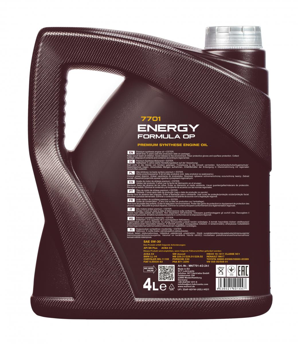 Engine oil Mannol 4 l 5W-30 Manufacturer code MN7701-4
