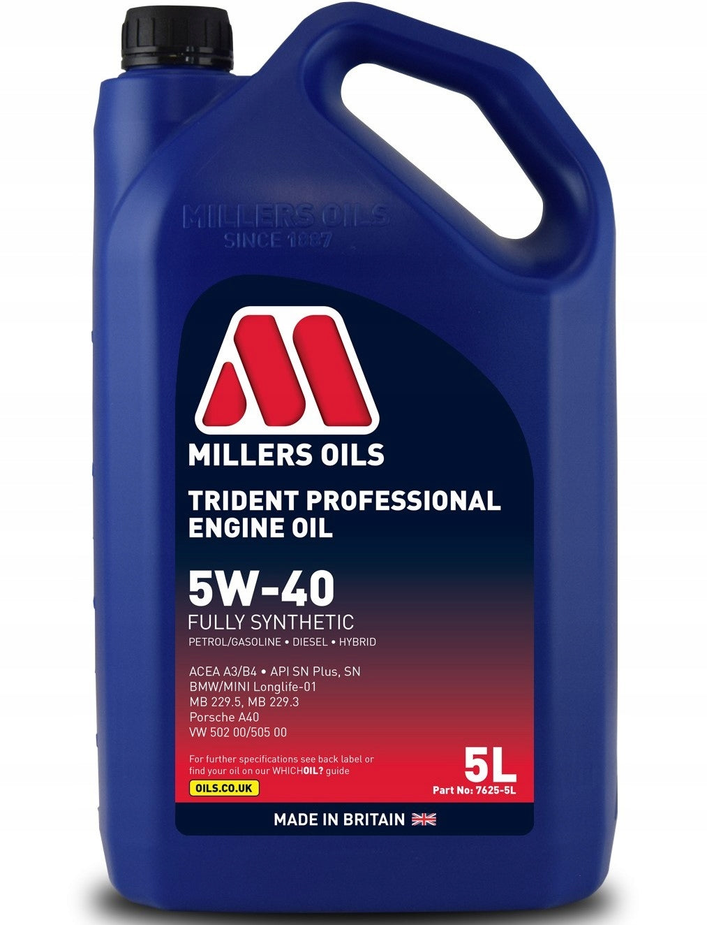 Engine oil Millers Oils Trident Proffesional 5in40 5L