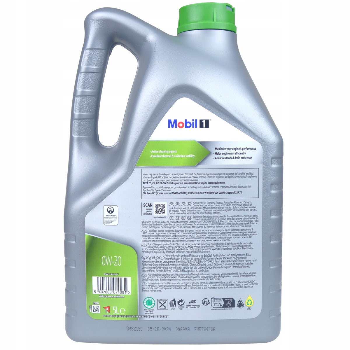 Engine oil Mobil 1 X2 ESP 0W-20 5L 0w20 Manufacturer code 157784