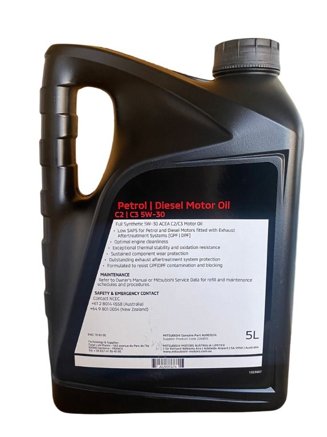 Engine oil ORIGINAL Mitsubishi 5W30 5L C2 C3 + DPF Manufacturer code MZ321109