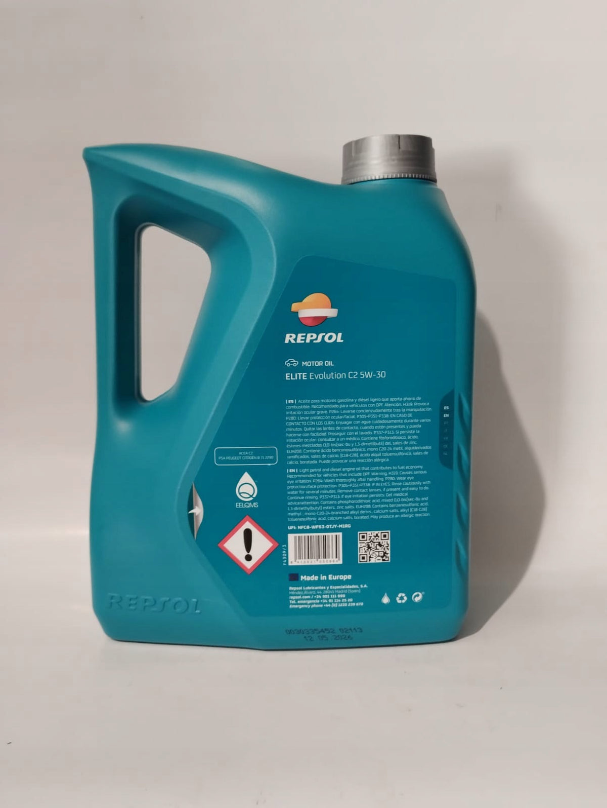 Engine oil REPSOL Elite Evolution C2 5W30 PSA B71 2290 4L Manufacturer code RPP0052IGB