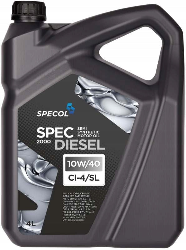 Engine oil Specol Spec Diesel 2000 10W40 4L CI-4 SL E7 Packaging status original
