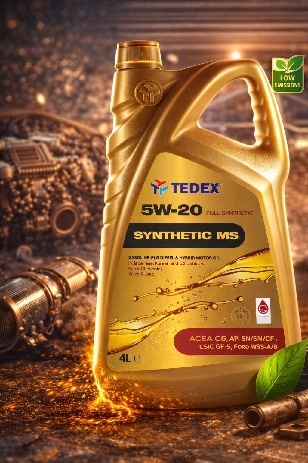 Engine oil Tedex Synthetic (MS) SAE: 5W20 4L + PENDANT FREEBIE Packaging status original