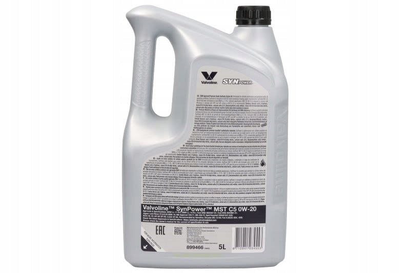 Engine oil VALVOLINE SYNPOWER MST C5 0W20 5L Packaging volume 5 l