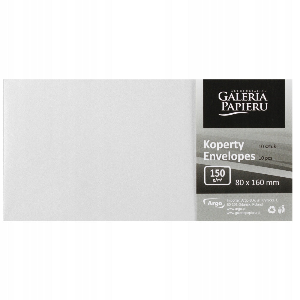 Envelope 8x16cm NK white pearl op10pcs GALERIA PAPIERU 280499