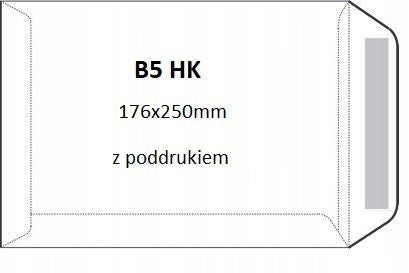 Envelope B5 white HK 176x250mm with underprint 50pcs
