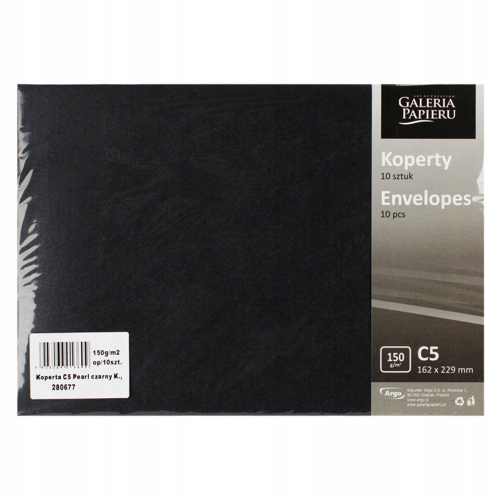 Envelope C5 NK black pearl op10pcs GALERIA PAPIERU 280677
