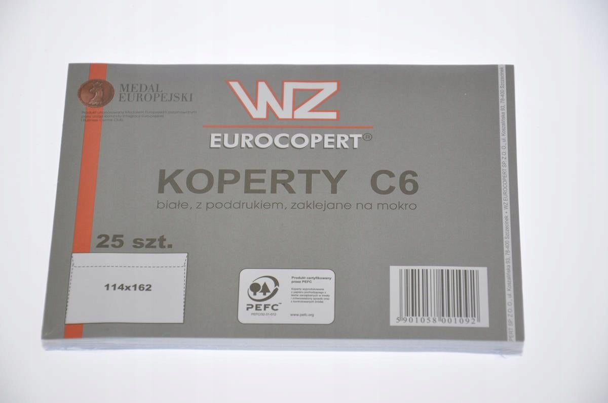 Envelope C6 not glued white op.25 pcs. WZ C-6 NK