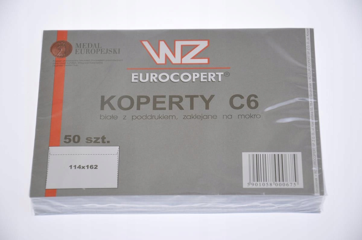 Envelope C6 not glued white op.50 pcs. WZ 00067 .