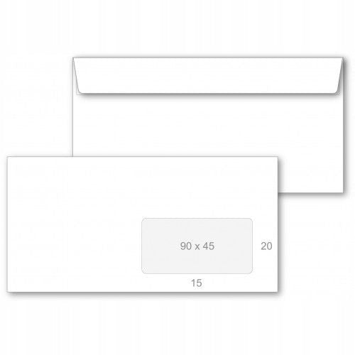 Envelope DL white HK 110x220mm window right - 50pcs.