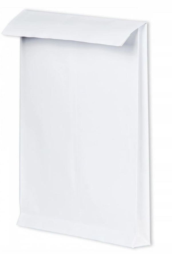 Envelope E4 RBD expandable with strap HK white foiled 25 pieces