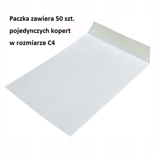 Envelope, Envelopes C4 HK - self-adhesive / strip (229 x 324 mm), white 50 pcs.