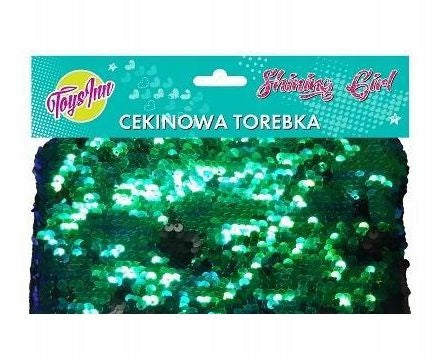 Envelope SEQUIN BAG small GREEN-BLACK Stnux STYLISH and PRETTY Manufacturer code cekinowa torba z cekinow dwustronna kolorowa