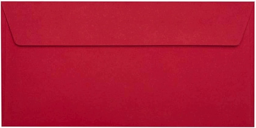 Envelope without window DL (110 x 220 mm) red