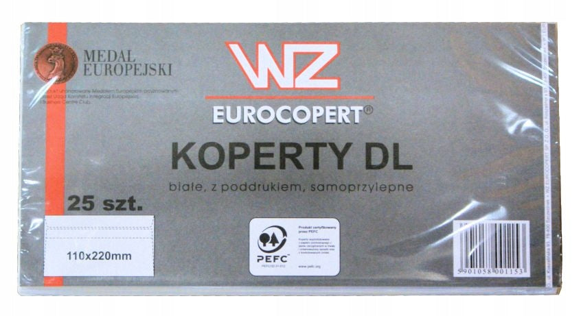 Envelope without window DL (110 x 220 mm) white 5 pcs