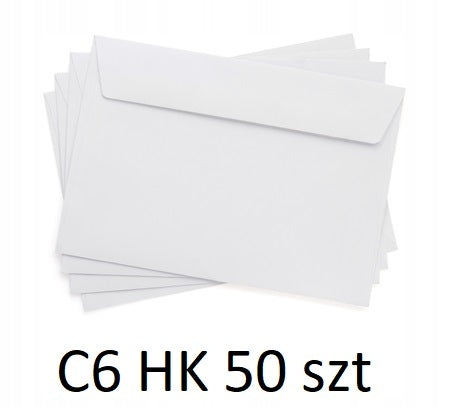Envelopes C6 WHITE with Adhesive Strip 50 PCS Letter Office 114x162mm
