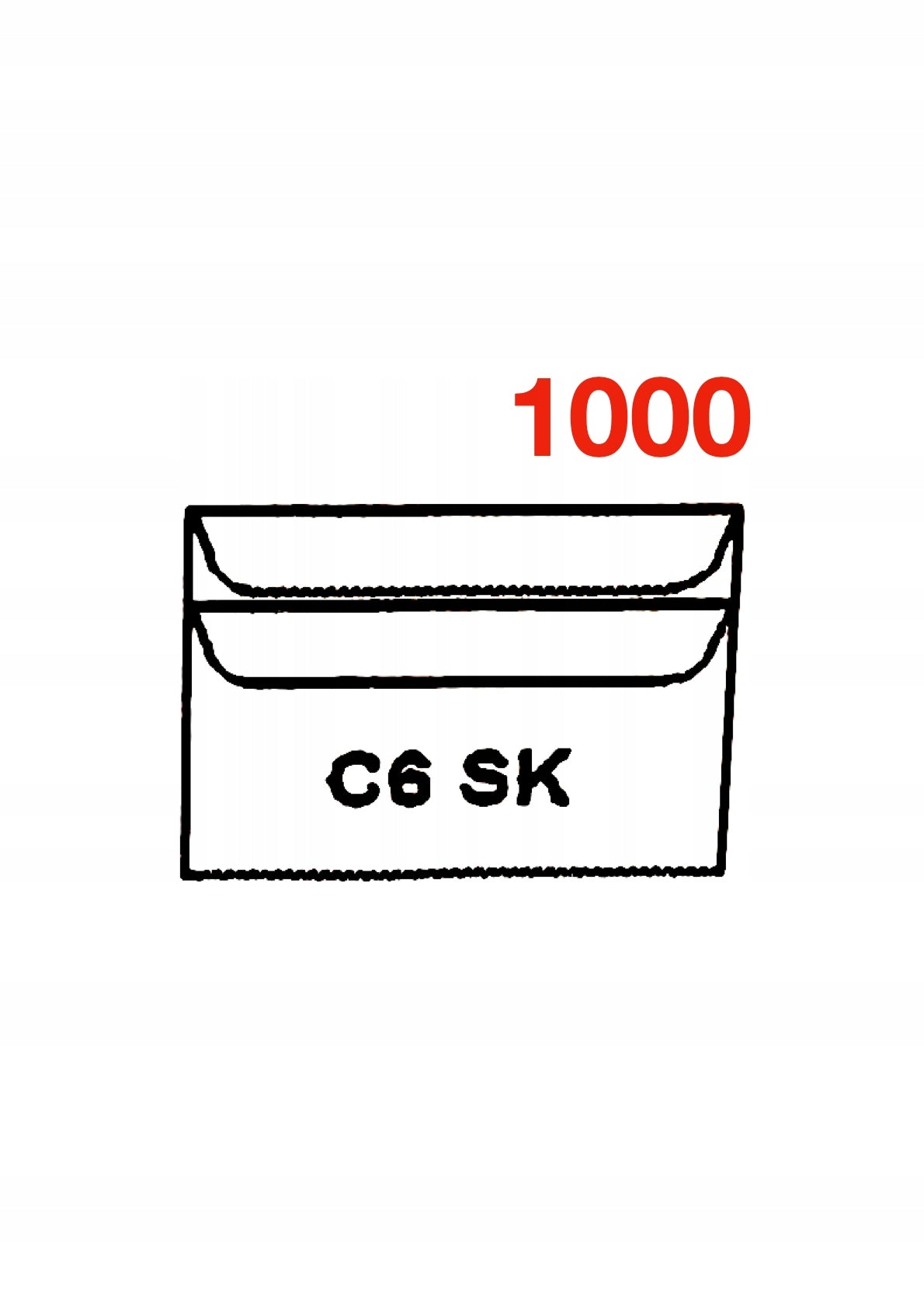 Envelopes C6 self-sticking SK white office letter - 1000 pcs. Packaging status original
