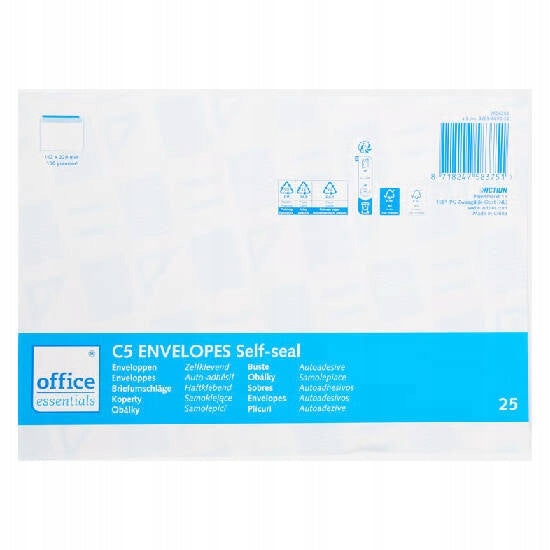 Envelopes Office Essentials C5 25 pieces 162x229 mm Brand Office Essentials