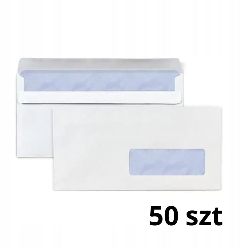 Envelopes for office letters, for sending DL documents with window white 50pcs