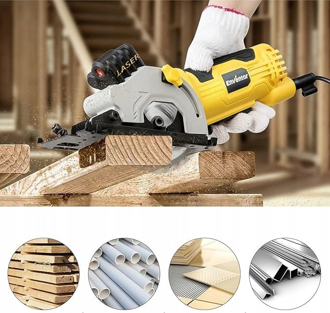 Enventor Mini Circular Saw 705W with Laser Guide + 6 Blades Saw EAN (GTIN) 5903418831400
