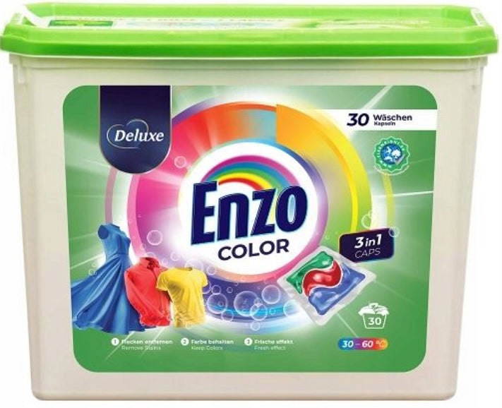 Enzo Deluxe 3in1 Washing Capsules Color 30 Pieces