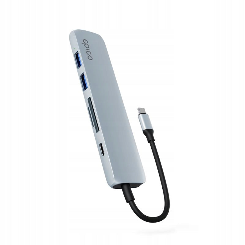 Epico 6v1 Aluminium Hub | 100W USB-C PD | blankytně modrá