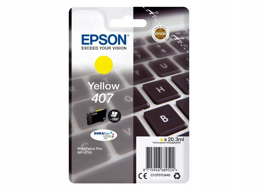 Epson 407 Yellow T07U4 WF-4745