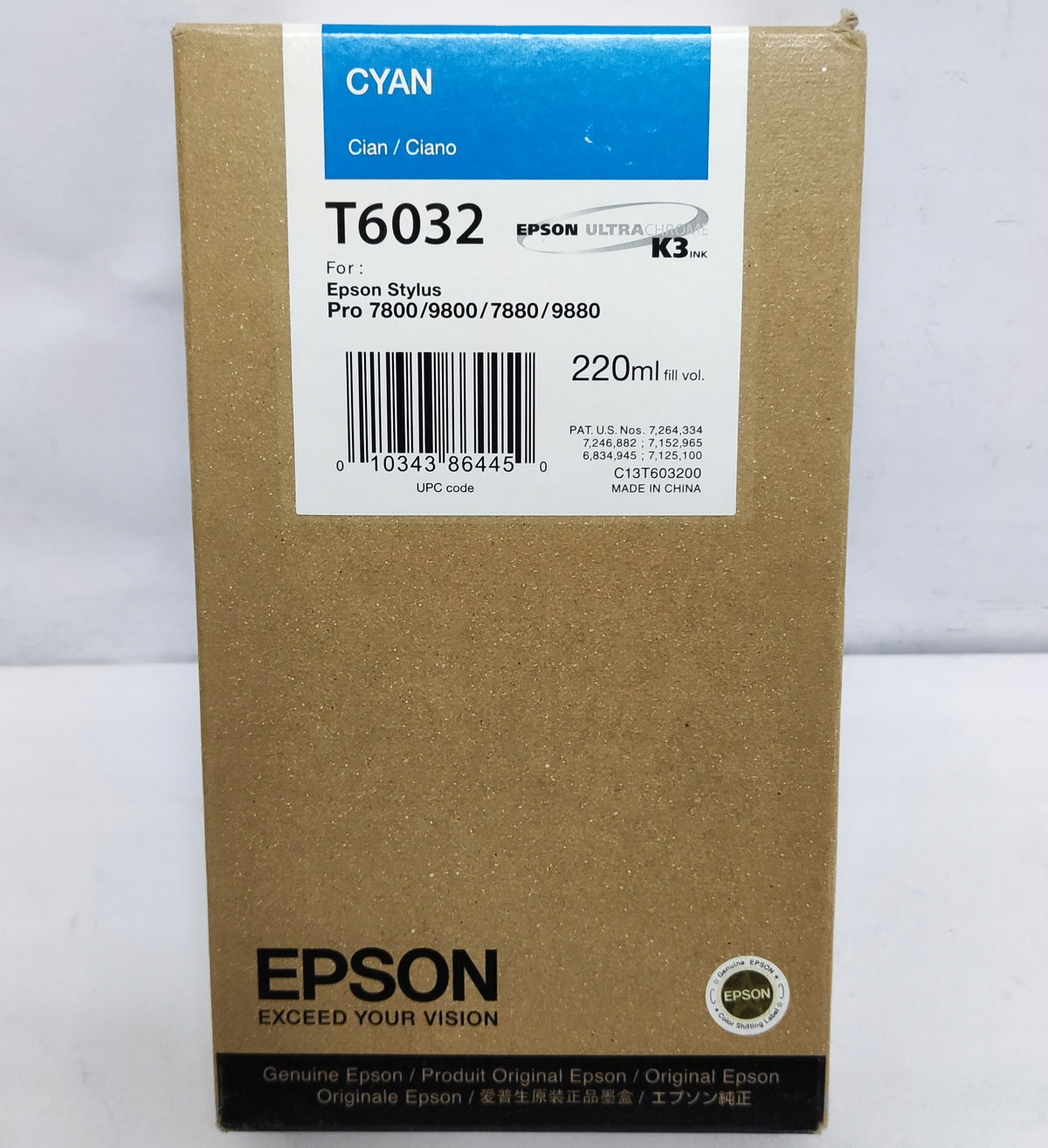 Epson T6032 Cyan C13T603200 Original ink