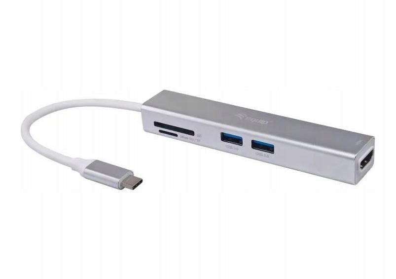 Equip USB-C->HDMI/2xUSB3.0/SD/TF 4K/ 30Hz 0.15m Alu adapter.