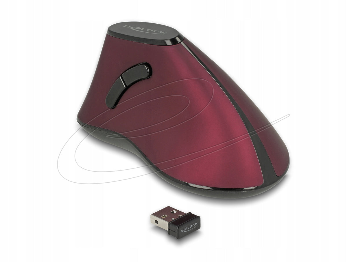 Ergonomic 5-button vertical optical mouse 2,4 GHz Delock 12528