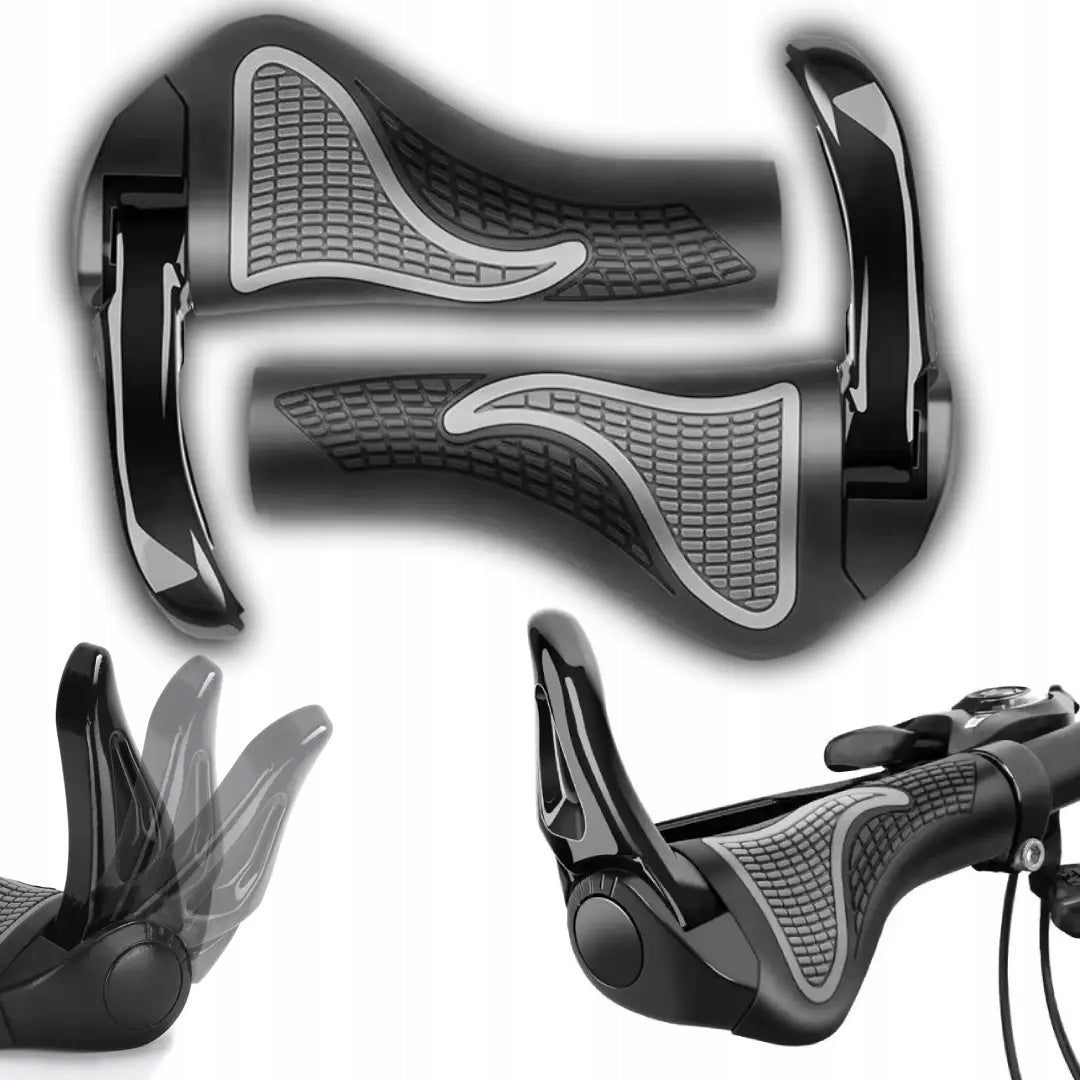 Ergonomic Bicycle Grips Non-Slip Grips with Horns Bicycle Handles Color black