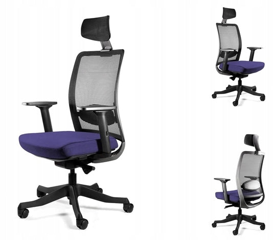 Ergonomic Chair ANGGUN Navy Blue Office Swivel Mesh