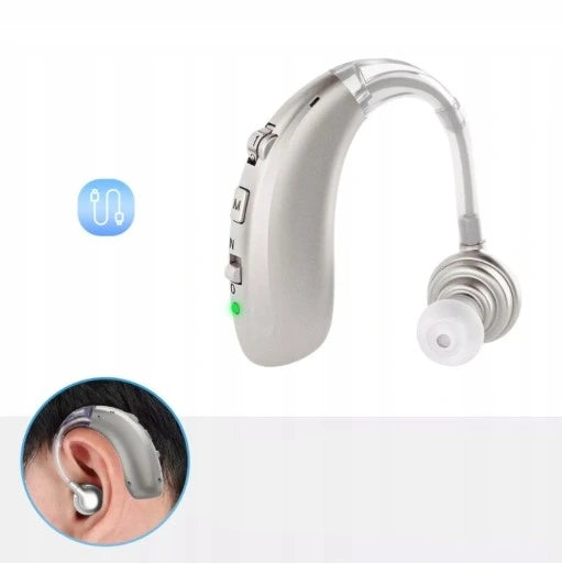 Ergonomic Digital Hearing Aid, Rechargeable Sound Amplifier Ear right and left
