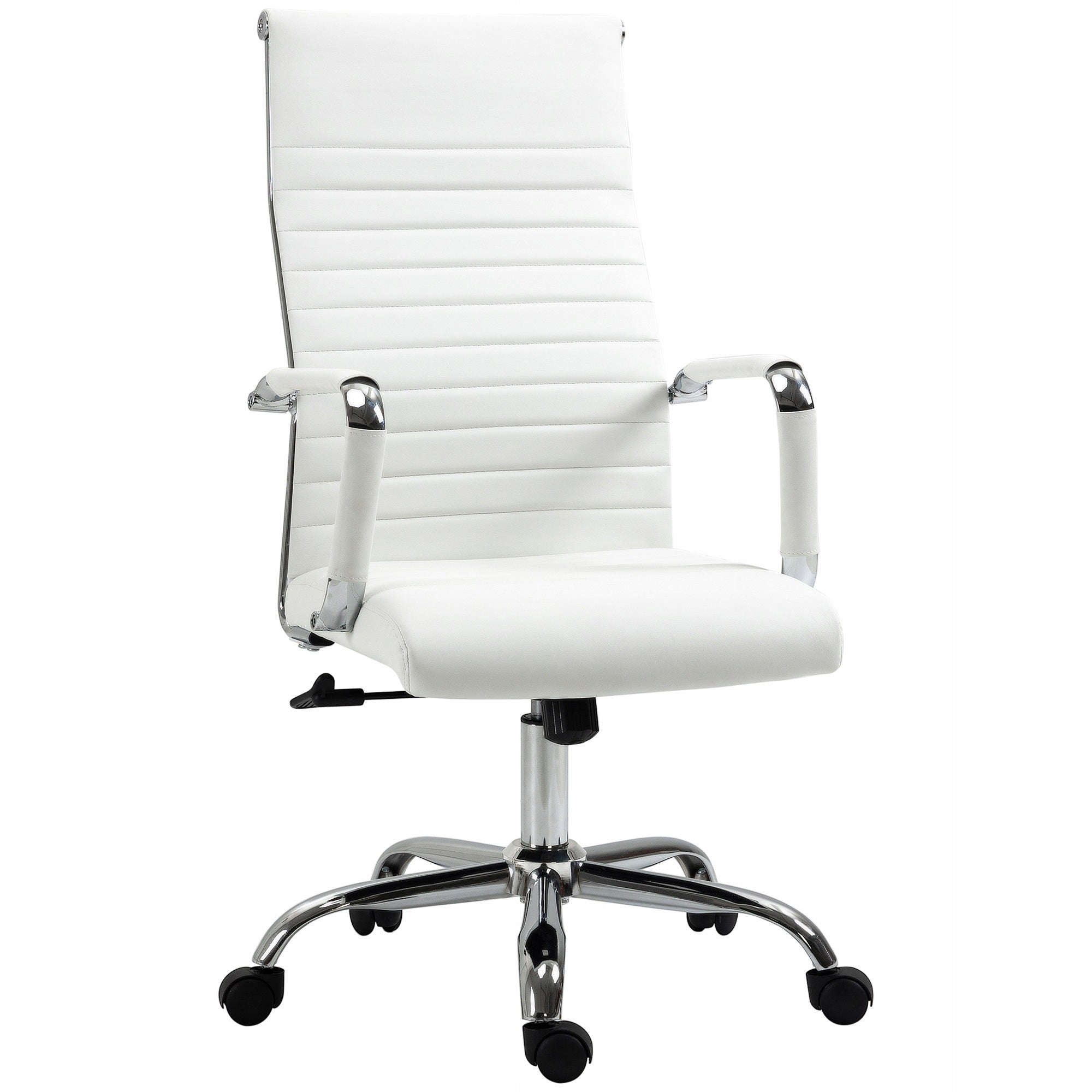 Ergonomic Faux Leather Office Chair Height Adjustable White