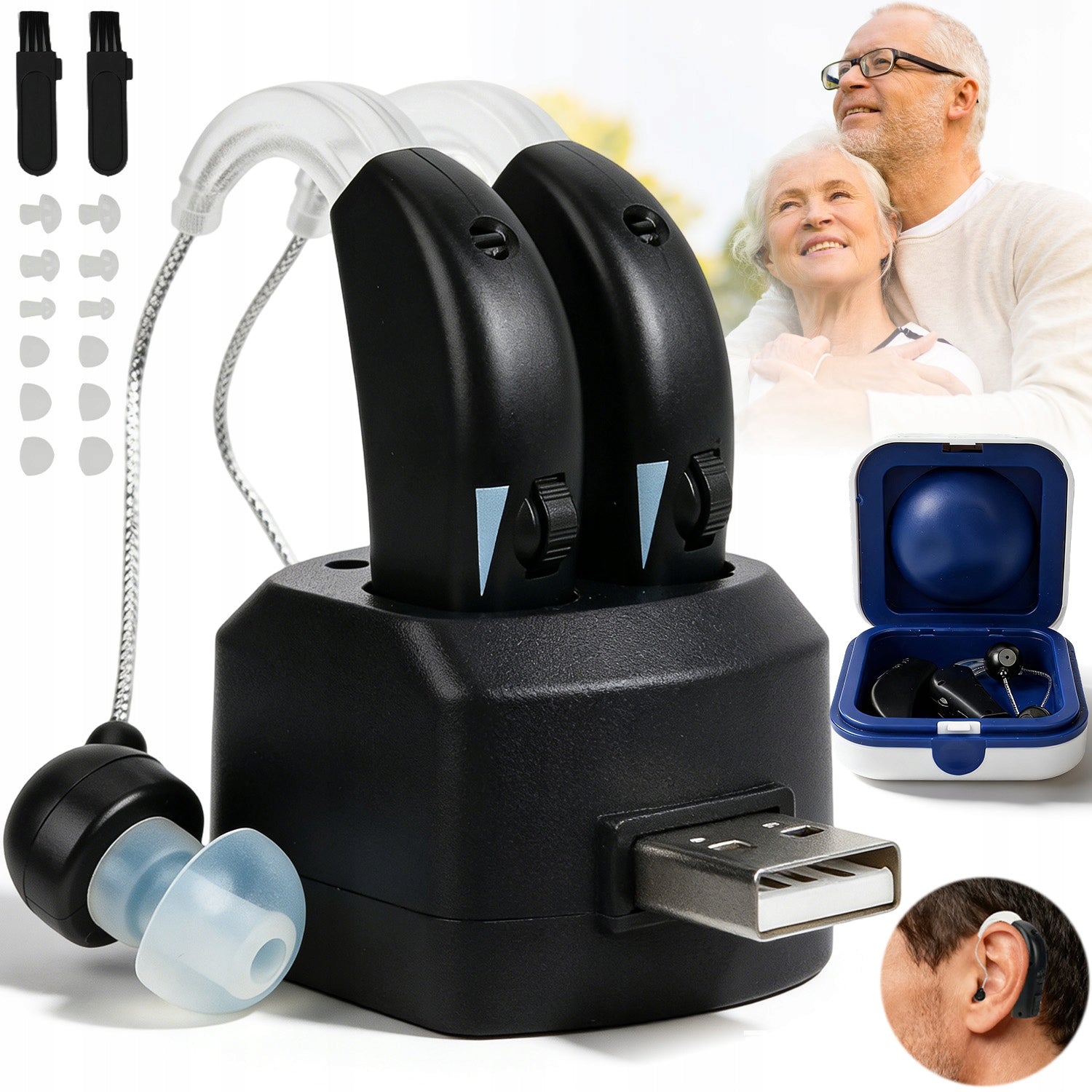 Ergonomic Hearing Amplifier, Rechargeable Hearing Aids
