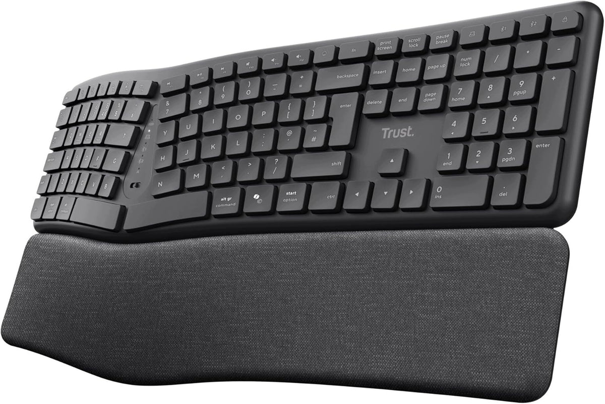 Ergonomic Keyboard Wireless Bluetooth USB-C QWERTZ Trust