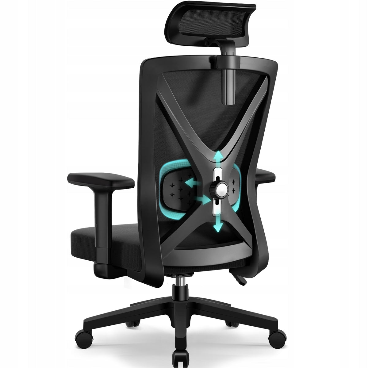 Ergonomic Office Chair Black Adjustable 4D Headrest Lumbar Support 150KG Packaging status original