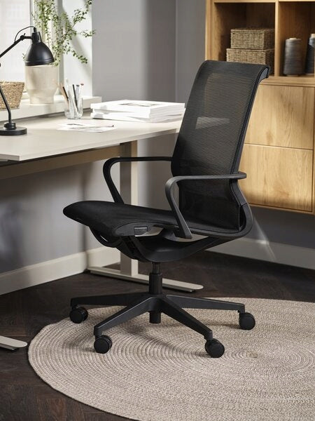 Ergonomic Office Chair Black Mesh Adjustable Furniture depth 62 cm