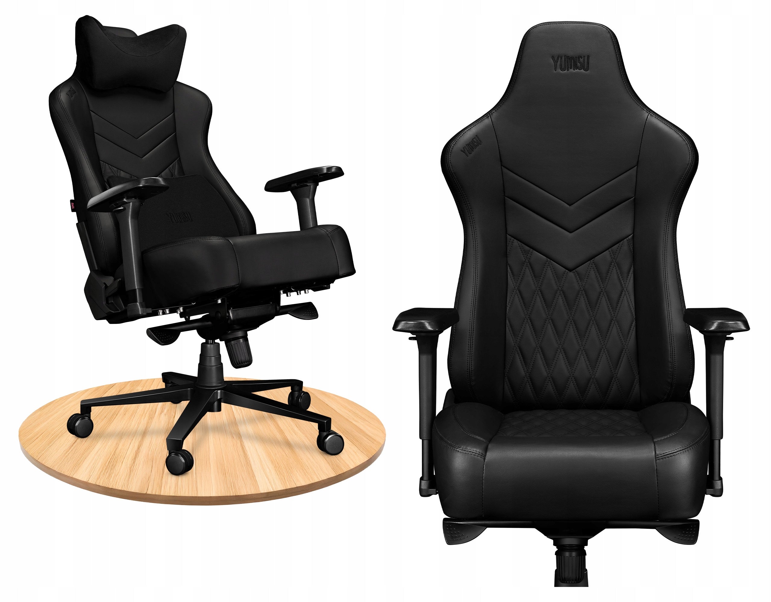 Ergonomic Office Chair Rotary YUMISU 2053 Magnetic Leather Black