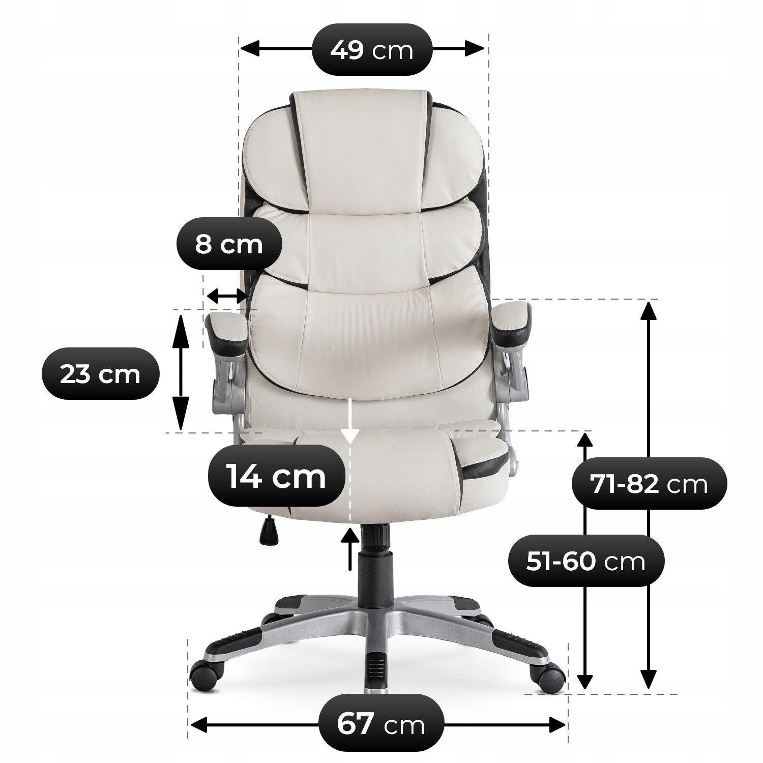 Ergonomic Office Chair Rotating Computer Chair White LIVERPOOL Medical device no