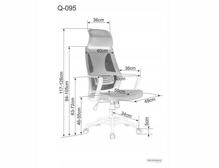 Ergonomic Office Chair Swivel Black TILT And Headrest Q-095 SIGNAL Manufacturer code OBRQ095C