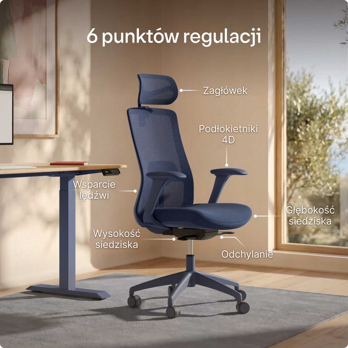 Ergonomic Office Chair Swivel Chair SitOne Blue Medical device no